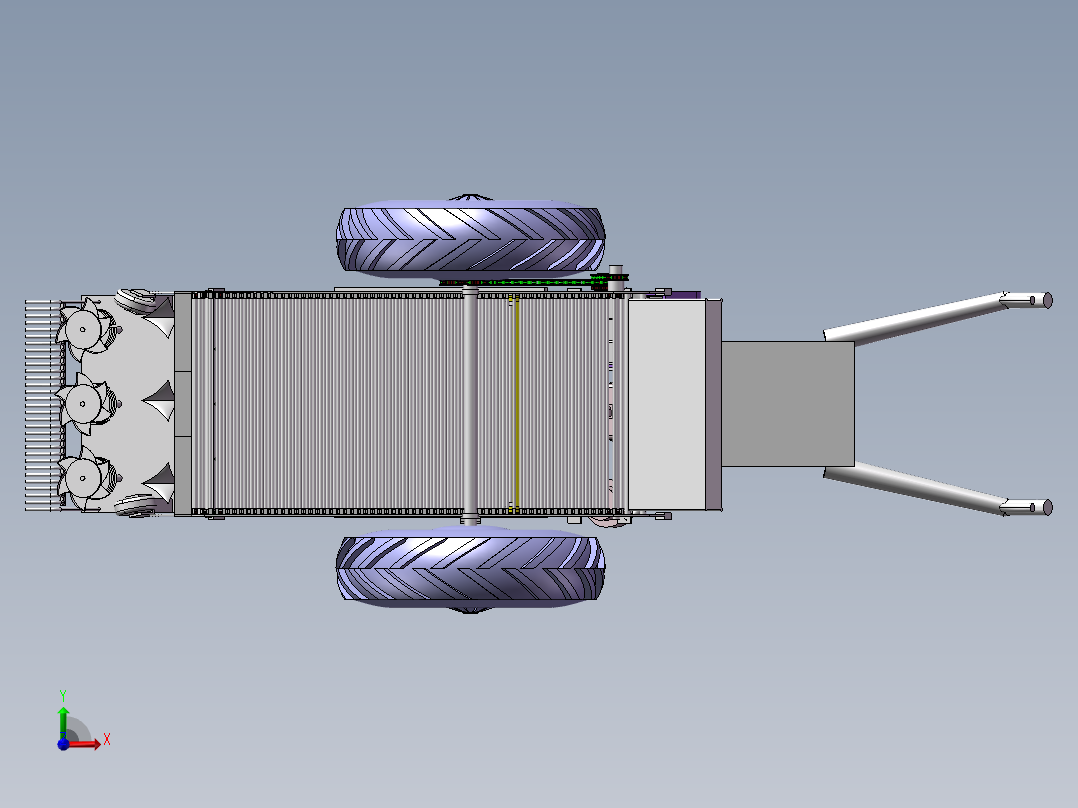 自走式大蒜收获机设计【优秀含CAD图纸】包含CAD图纸和说明文档前视图