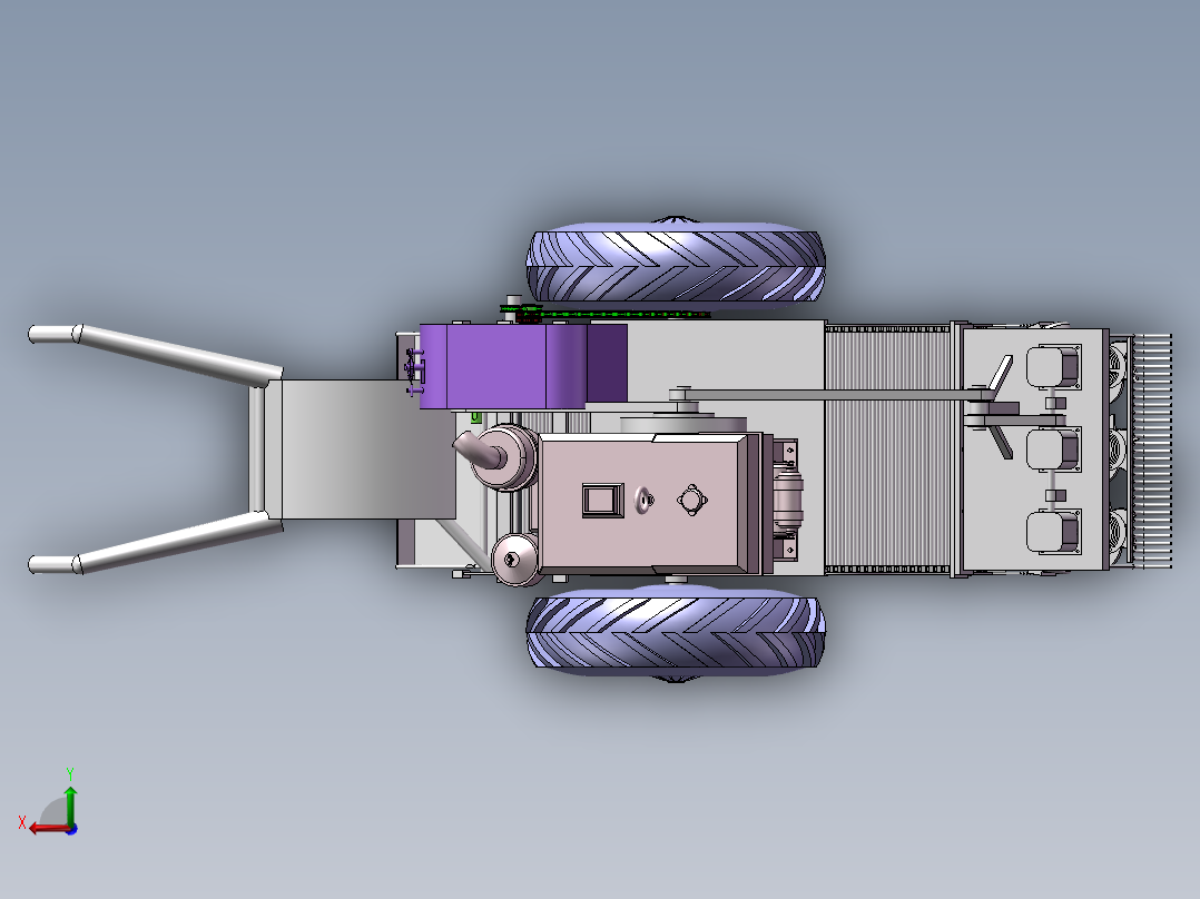 自走式大蒜收获机设计【优秀含CAD图纸】包含CAD图纸和说明文档后视图