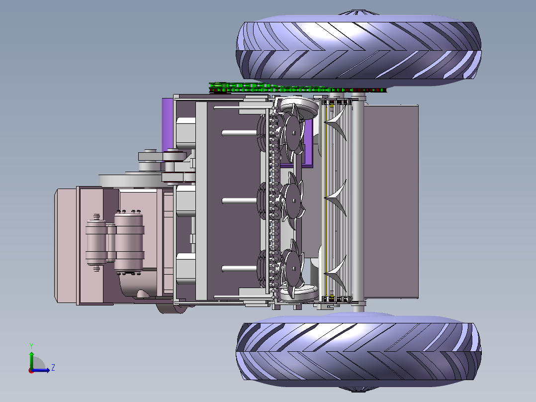 自走式大蒜收获机设计【优秀含CAD图纸】包含CAD图纸和说明文档左视图