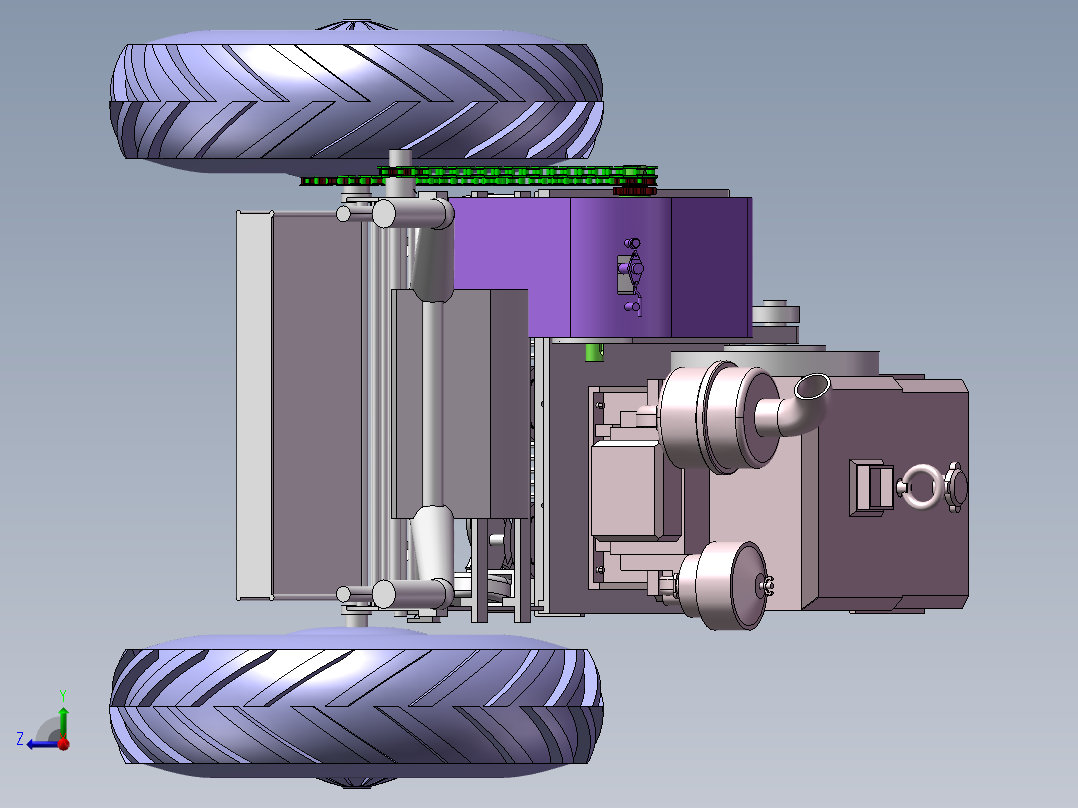 自走式大蒜收获机设计【优秀含CAD图纸】包含CAD图纸和说明文档右视图