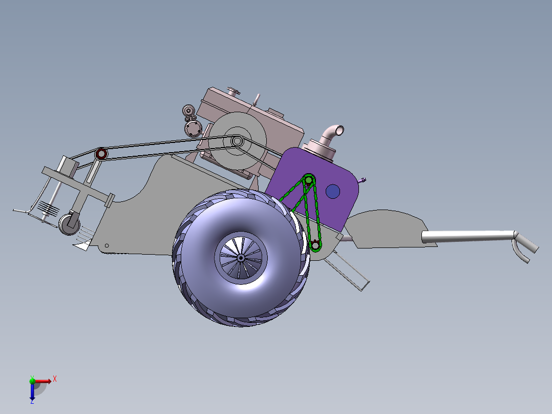 自走式大蒜收获机设计【优秀含CAD图纸】包含CAD图纸和说明文档俯视图
