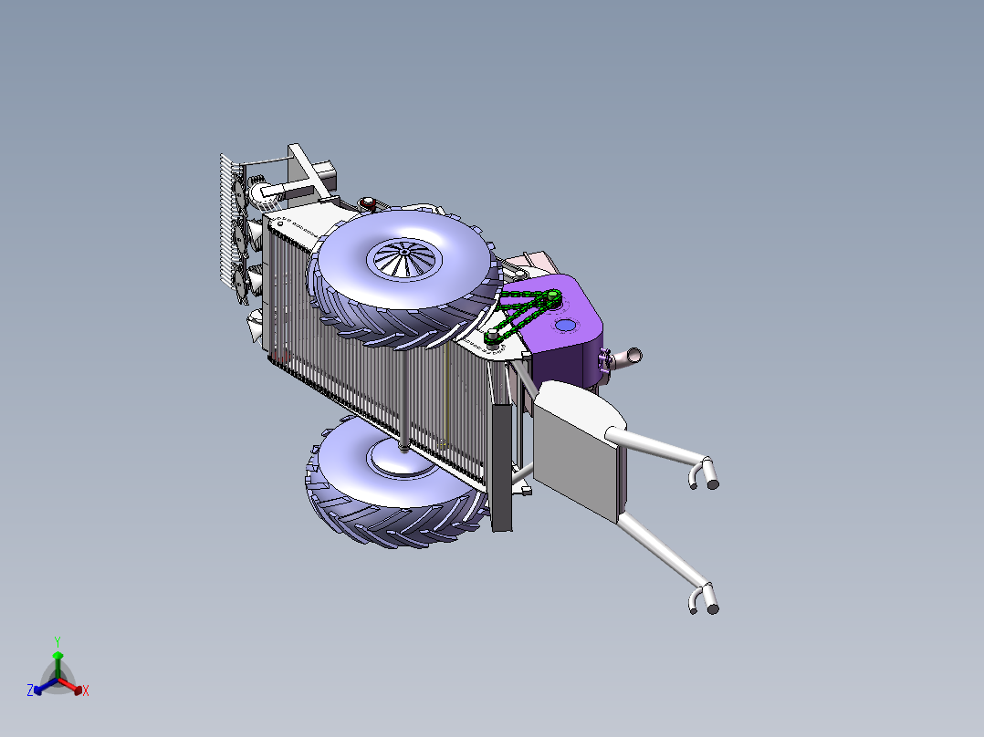 自走式大蒜收获机设计【优秀含CAD图纸】包含CAD图纸和说明文档正等轴测图