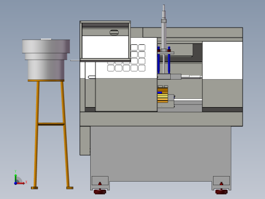CK-0640自动送料数控车床3D图纸设计 F991
