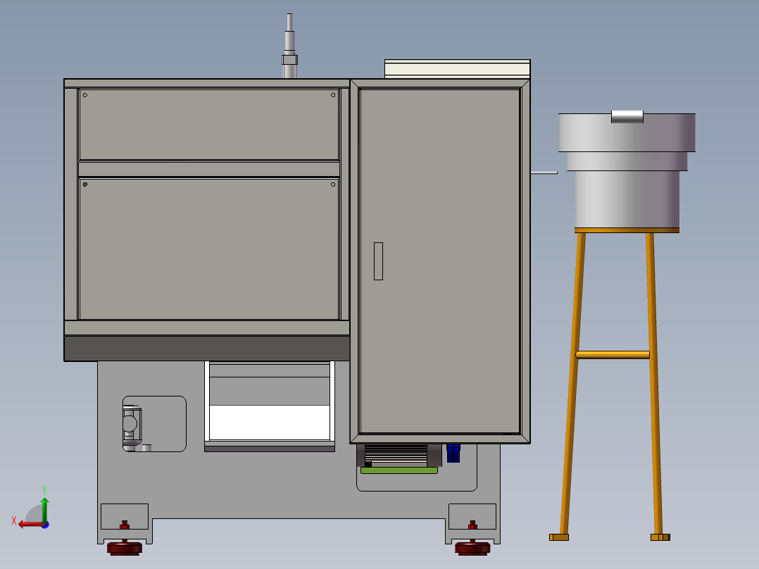 CK-0640自动送料数控车床3D图纸设计 F991后视图
