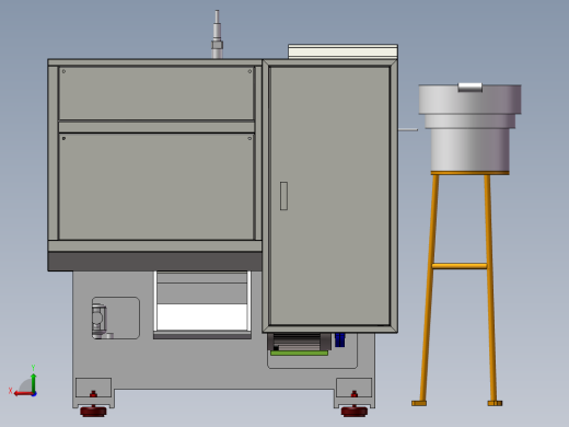 CK-0640自动送料数控车床3D图纸设计 F991后视缩略图