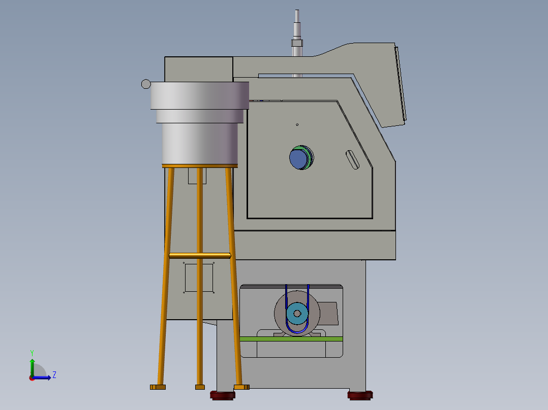 CK-0640自动送料数控车床3D图纸设计 F991左视图