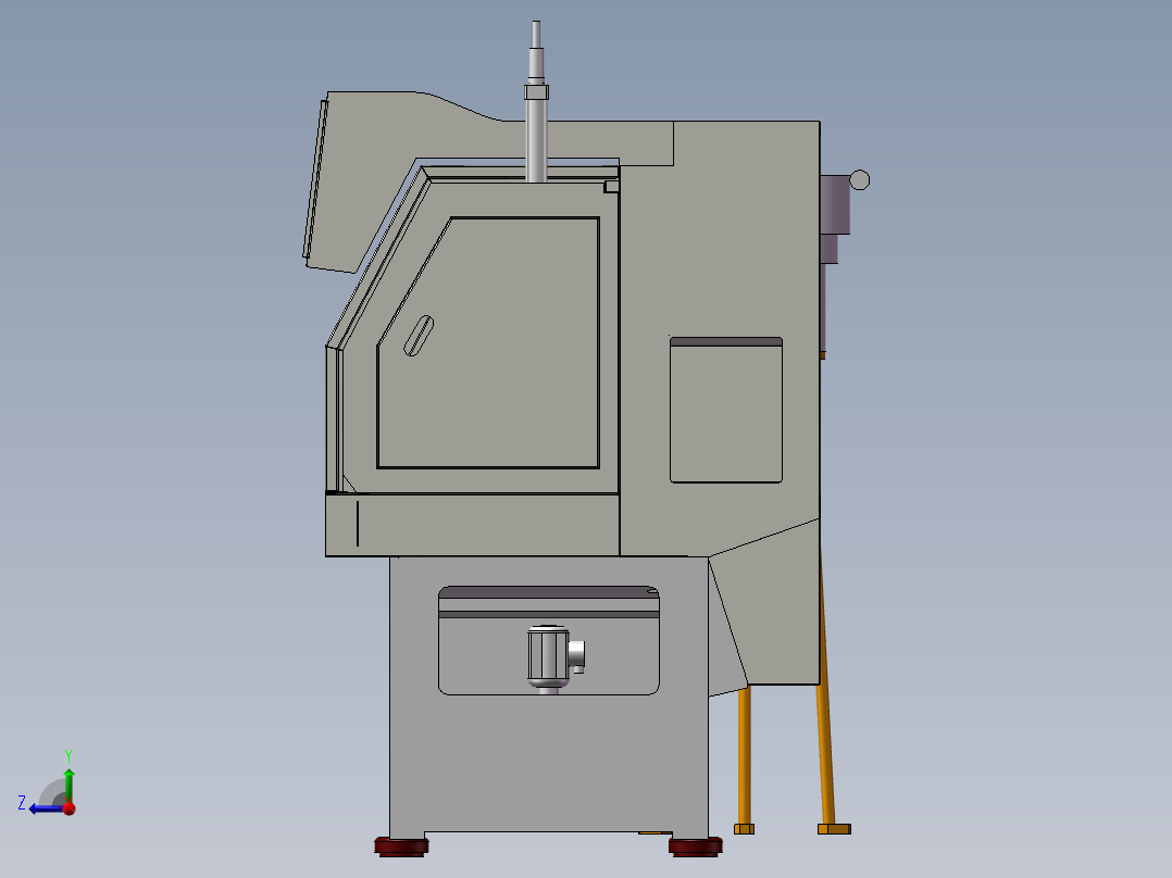 CK-0640自动送料数控车床3D图纸设计 F991右视图