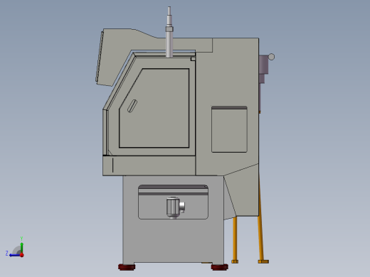 CK-0640自动送料数控车床3D图纸设计 F991右视缩略图