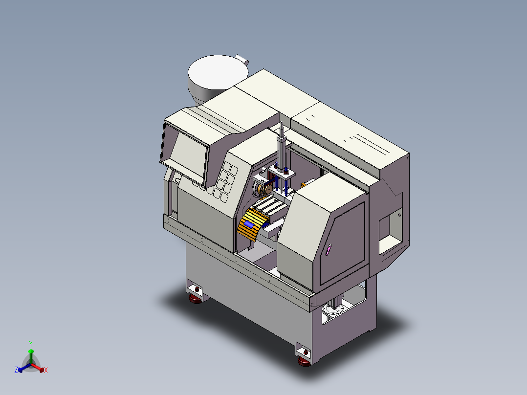CK-0640自动送料数控车床3D图纸设计 F991正等轴测图