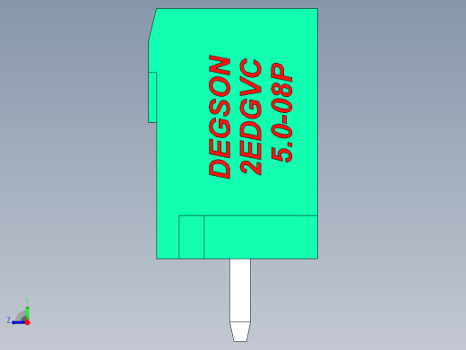 DEGSON 2EDG 系列 5.0mm 可插拔接线端子组-2EDGVC-5.0-08P-14-00AH右视缩略图