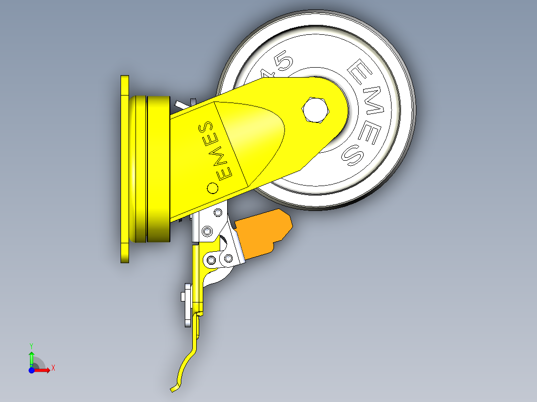 带刹车万向轮前视图