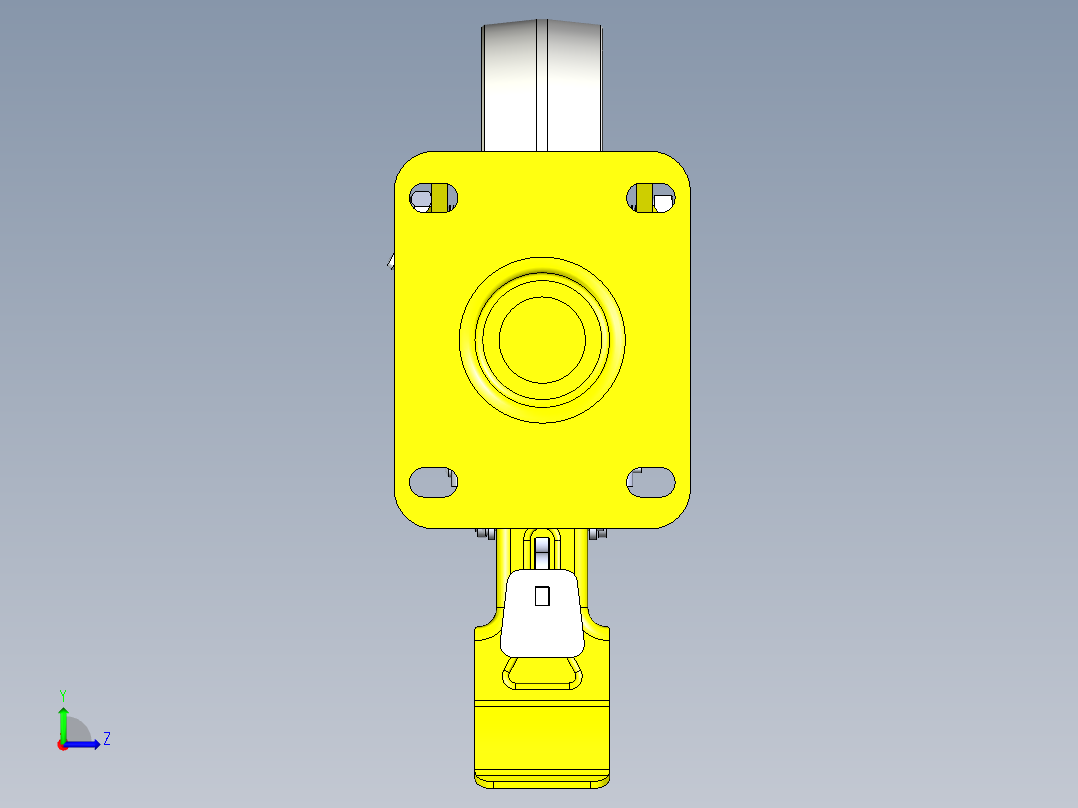 带刹车万向轮左视图