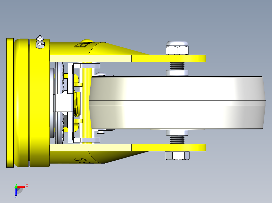 带刹车万向轮俯视图