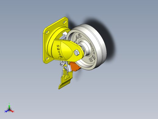 带刹车万向轮正等轴测缩略图