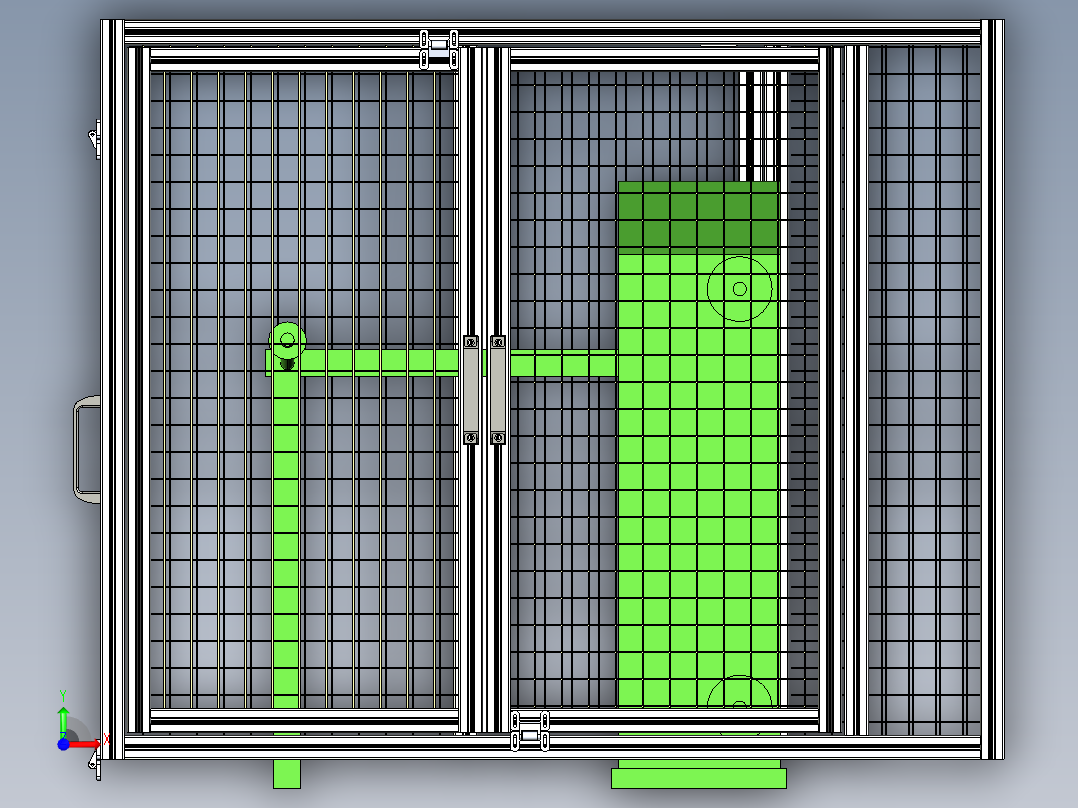 工业设备栅栏前视图