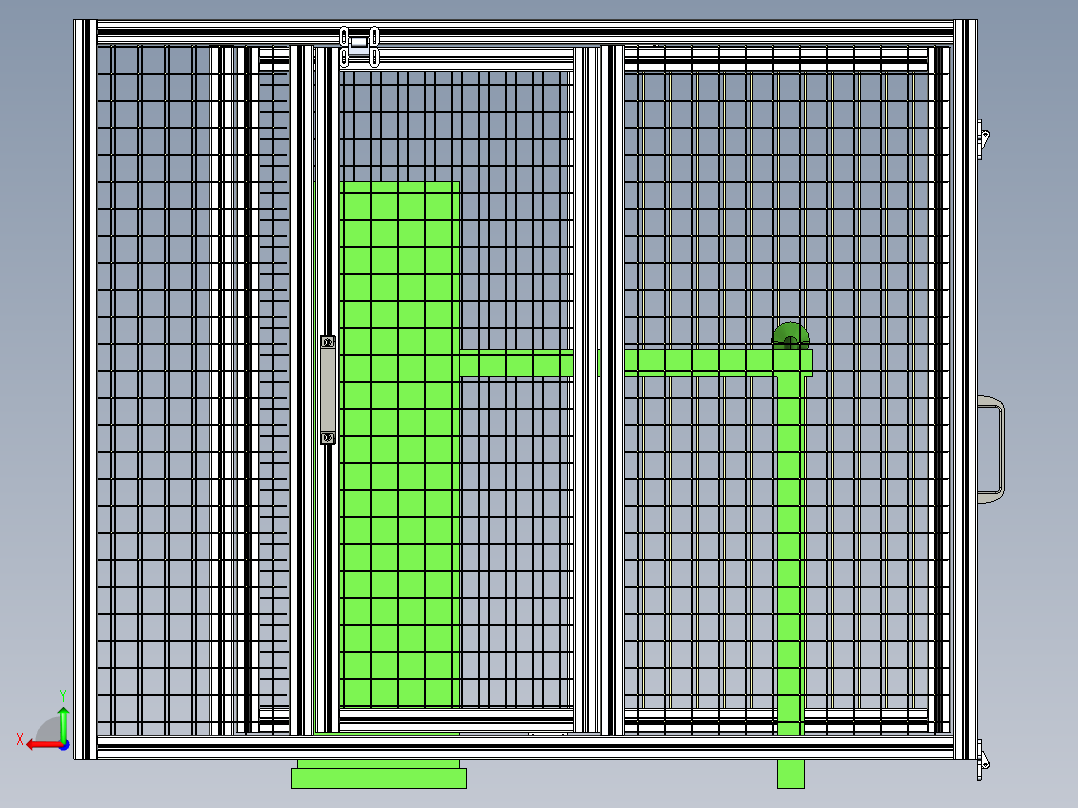 工业设备栅栏后视图