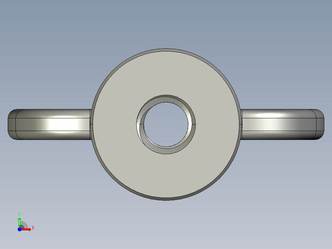 WING NUT 8-32 Thread size 27-64in Base Diameter.STEP前视图