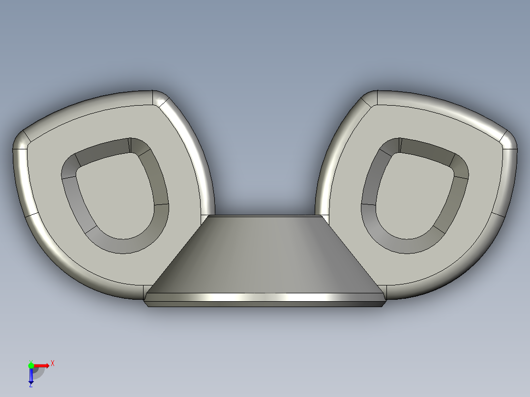 WING NUT 8-32 Thread size 27-64in Base Diameter.STEP俯视图