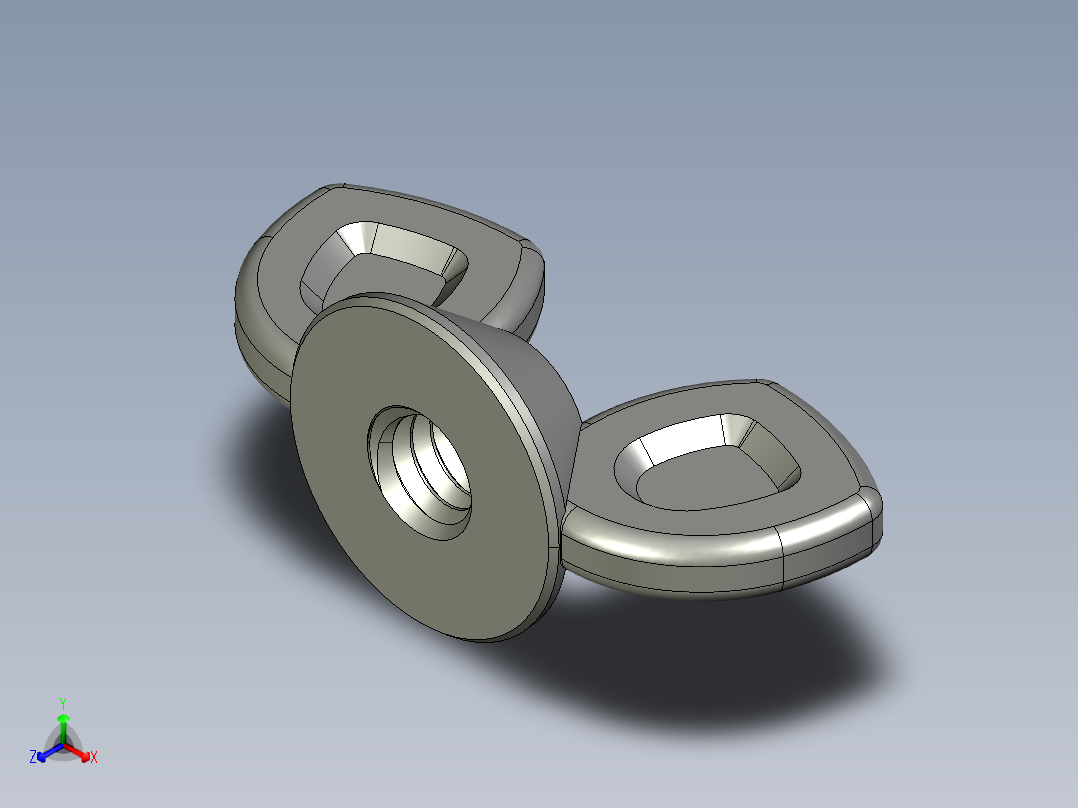 WING NUT 8-32 Thread size 27-64in Base Diameter.STEP正等轴测图