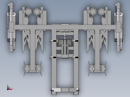 全控仿形升降棉花打顶机（三维+CAD图纸）前视缩略图