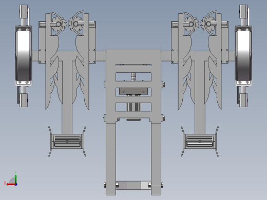 全控仿形升降棉花打顶机（三维+CAD图纸）后视缩略图