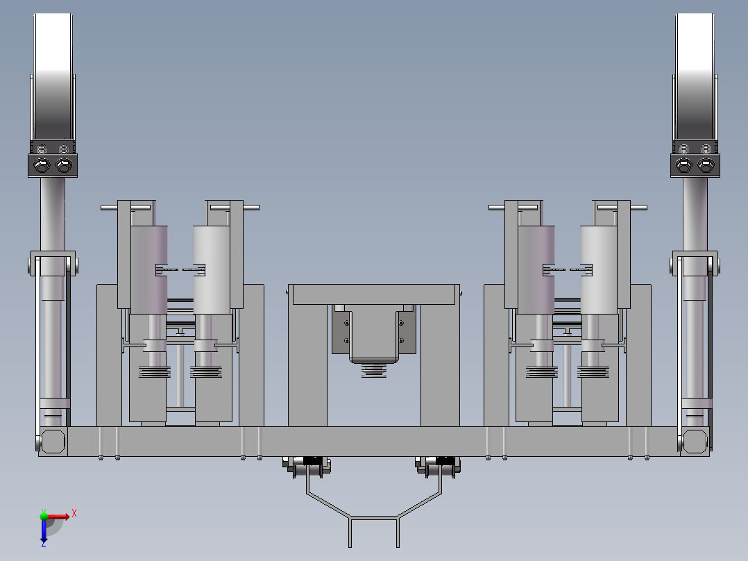 全控仿形升降棉花打顶机（三维+CAD图纸）俯视图