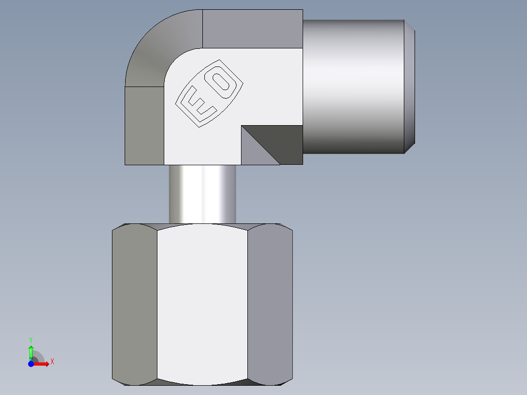 卡套式工业通用硬管接头EO_Standpipe_elbow_EVW06LOMDCF前视图