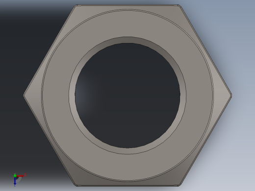 紧固件-Raw Steel Nut 0.5000俯视缩略图