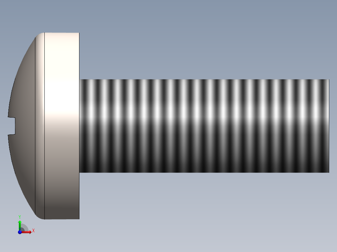 螺丝 M6 十字盘头-M6x16 Screw head.SLDPRT前视图