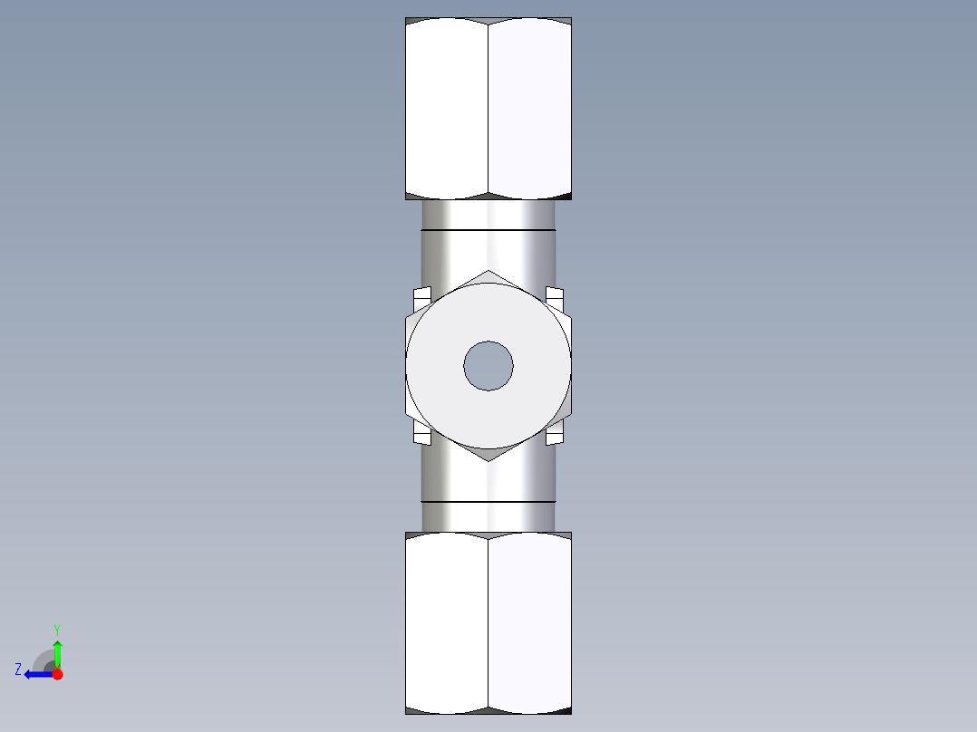 卡套式工业通用硬管接头EO_Union_cross_K04LLCF右视图