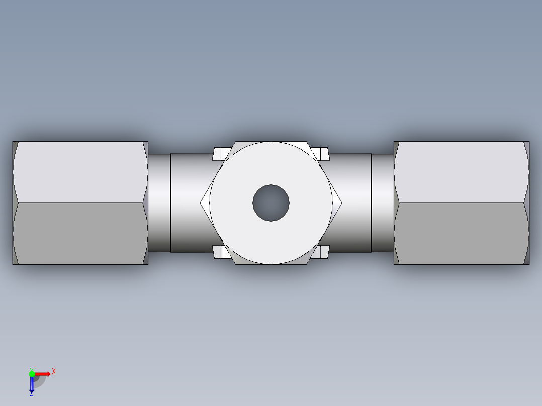 卡套式工业通用硬管接头EO_Union_cross_K04LLCF俯视图