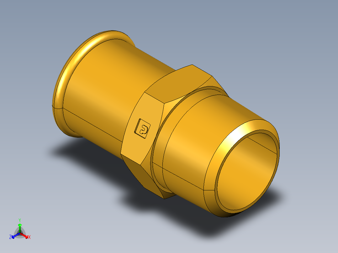 倒齿式工业管接头Beaded Hose Barb to male pipe 68HB-16-12主视图