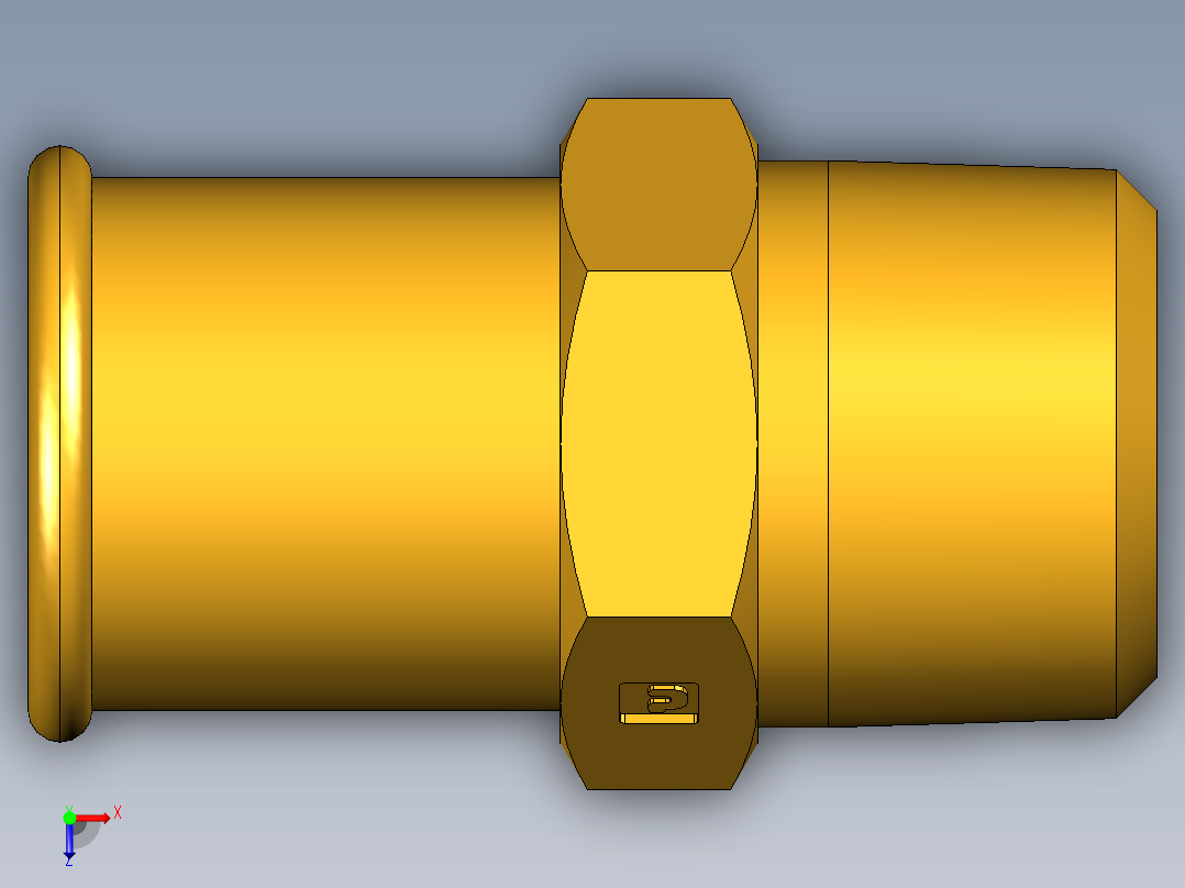 倒齿式工业管接头Beaded Hose Barb to male pipe 68HB-16-12俯视图
