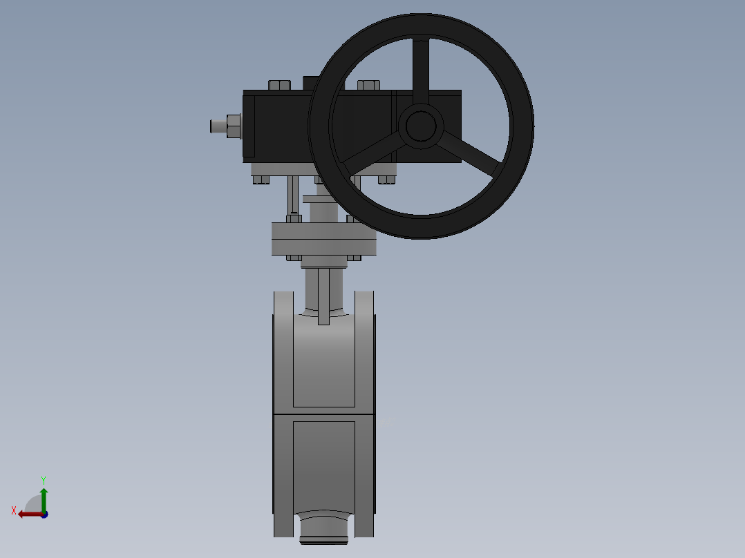法兰式涡轮蝶阀-316 DN50-DN600后视图