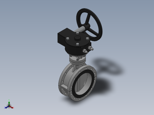 法兰式涡轮蝶阀-316 DN50-DN600正等轴测缩略图