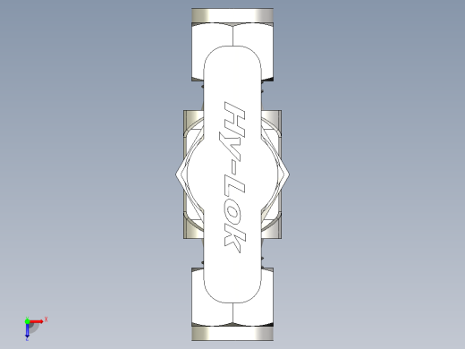 不锈钢整体阀帽针形阀，0.37 Cv，1-4英寸。调节杆Hy-Lok管接头俯视缩略图