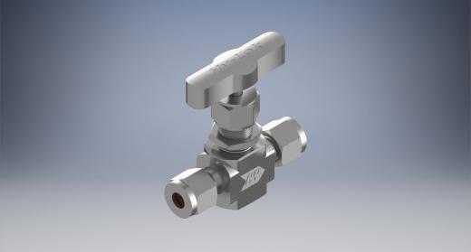 不锈钢整体阀帽针形阀，0.37 Cv，1-4英寸。调节杆Hy-Lok管接头缩略图