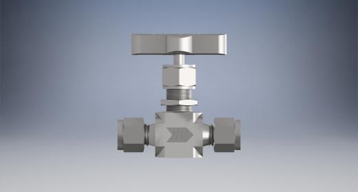 不锈钢整体阀帽针形阀，0.37 Cv，1-4英寸。调节杆Hy-Lok管接头缩略图