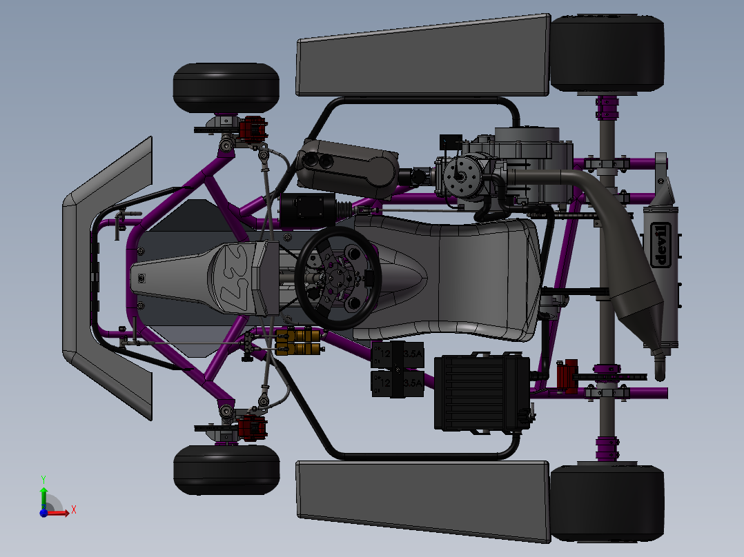 Go-Kart卡丁车前视图