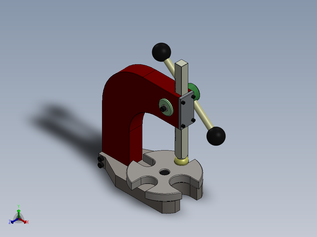 心轴压力机sw14可编辑正等轴测图