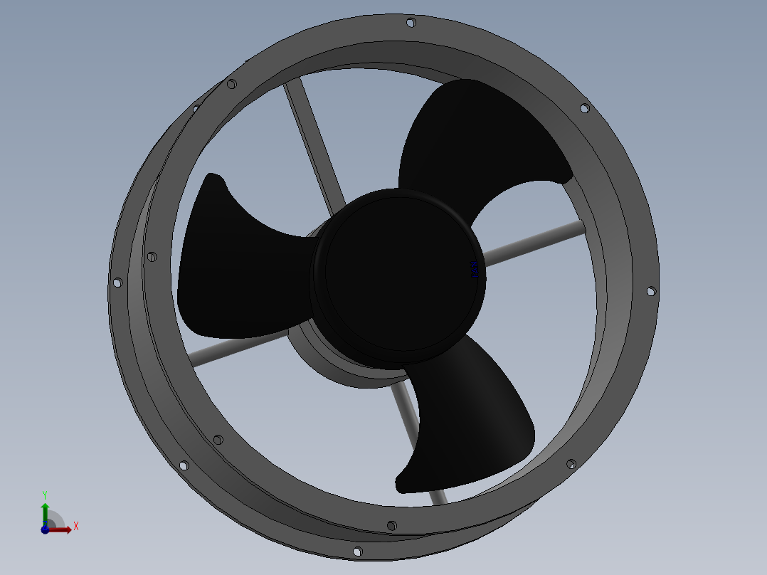 轴向风机模型前视图