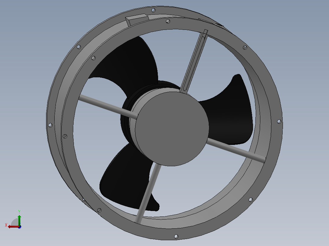 轴向风机模型后视图