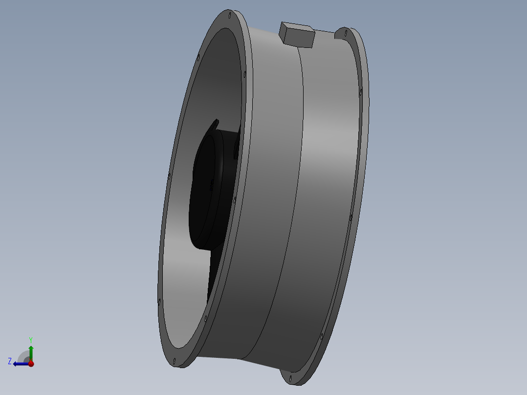 轴向风机模型右视图