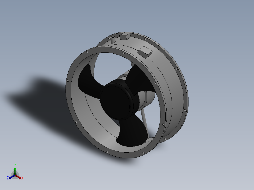 轴向风机模型正等轴测图