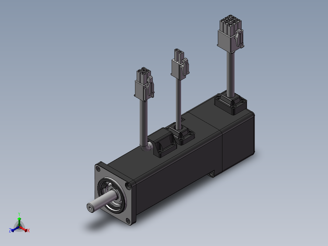 伺服电机 汇川 ISMH1-10B30CB-U132Z正等轴测图