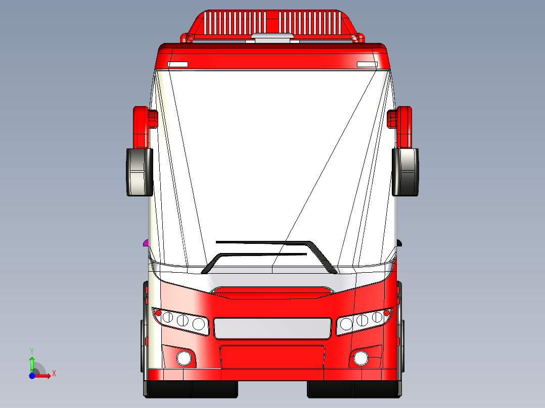 客车、公交车(6)前视图