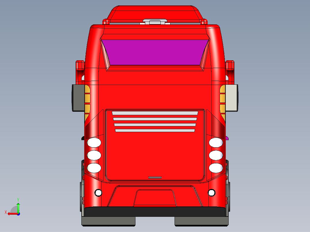 客车、公交车(6)后视图