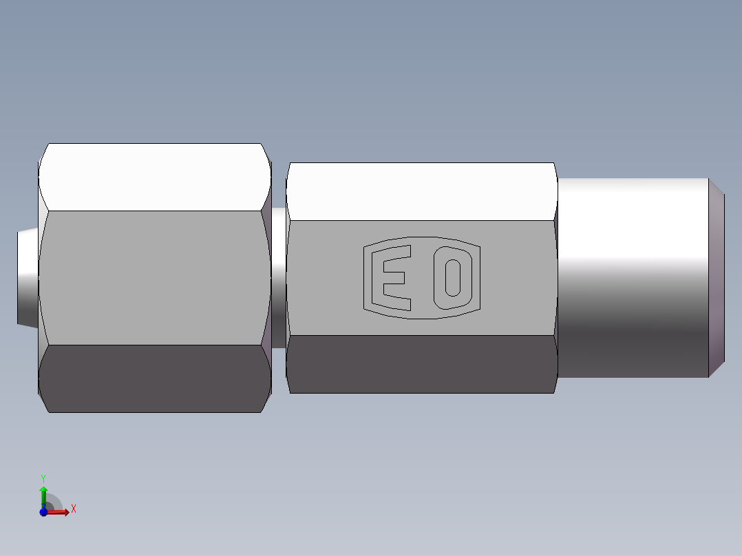 直通同径度接头、2C-12前视图