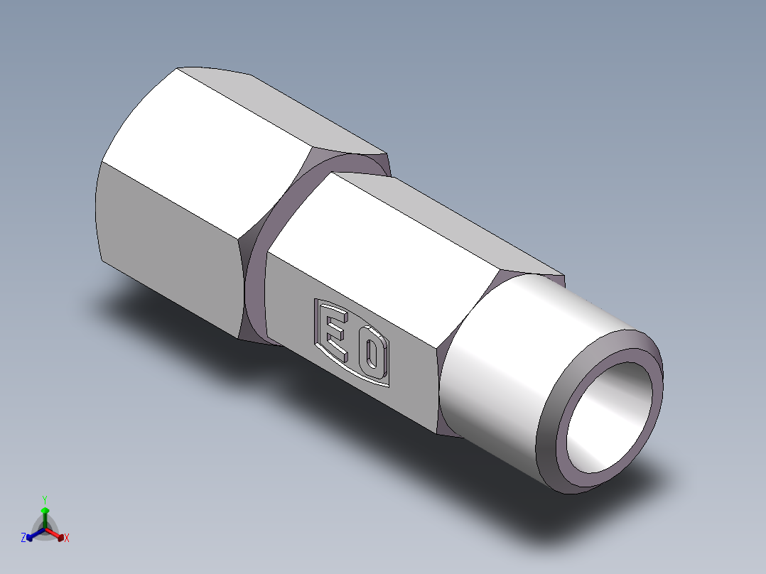 直通同径度接头、2C-12正等轴测图