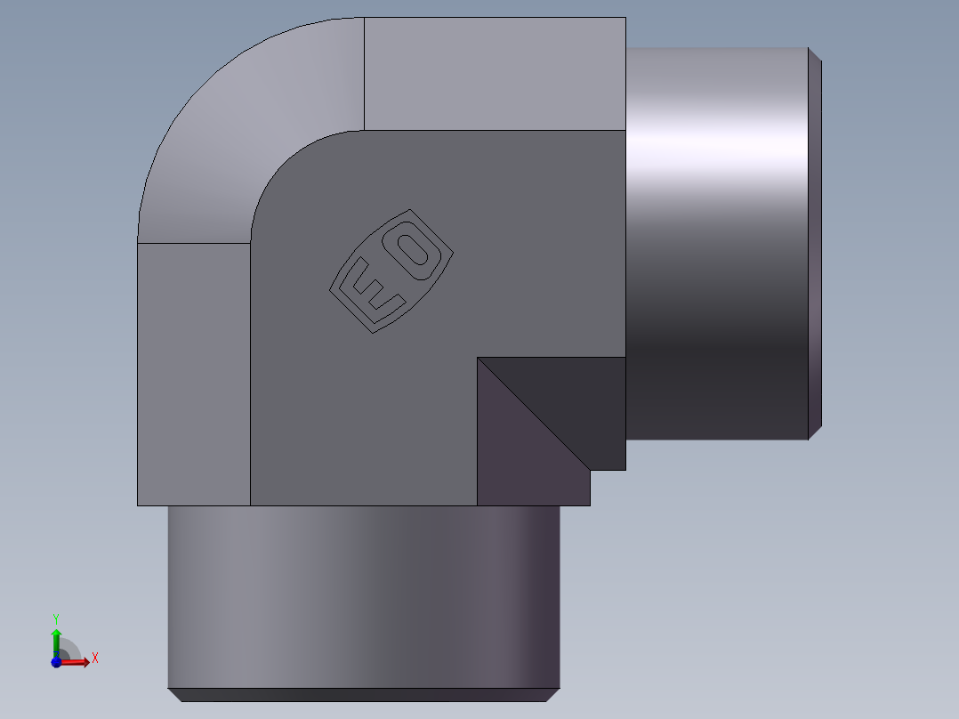 弯接头-W、1D9-36前视图